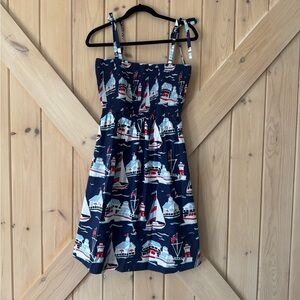 Classic Prep Nautical Cotton Sundress Fit & Flare Size M